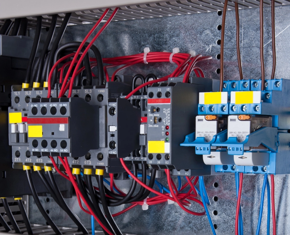 closeup of electrical panel controllers
